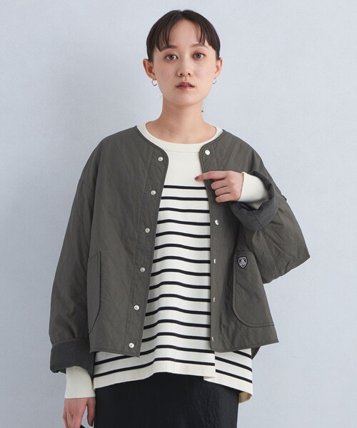 ORCIVAL（オーシバル）の「＜ORCIVAL＞キルティング ブルゾン（ブルゾン・レディース・ダークグレー/ネイビー・1）」の3枚目の写真