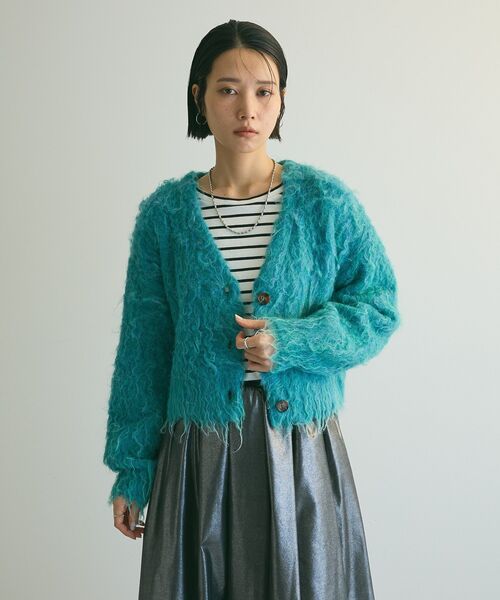 armonia(アルモニーア)の「armonia.シャギーショートカーディガン(カーディガン/ボレロ・レディース・ベージュ/グレー/ブルー・FREE)」の7枚目の写真