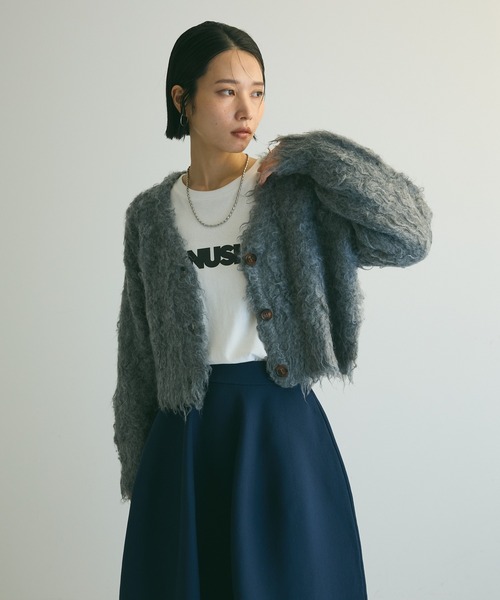 armonia(アルモニーア)の「armonia.シャギーショートカーディガン(カーディガン/ボレロ・レディース・ベージュ/グレー/ブルー・FREE)」の2枚目の写真