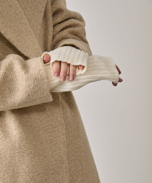NERGY（ナージー）の「ソフトニットアームウォーマー（手袋・レディース・グレー/オフホワイト・FREE）」の13枚目の写真