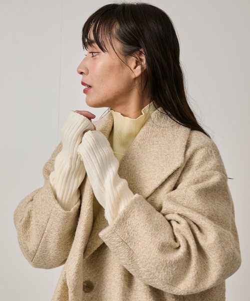 NERGY（ナージー）の「ソフトニットアームウォーマー（手袋・レディース・グレー/オフホワイト・FREE）」の14枚目の写真