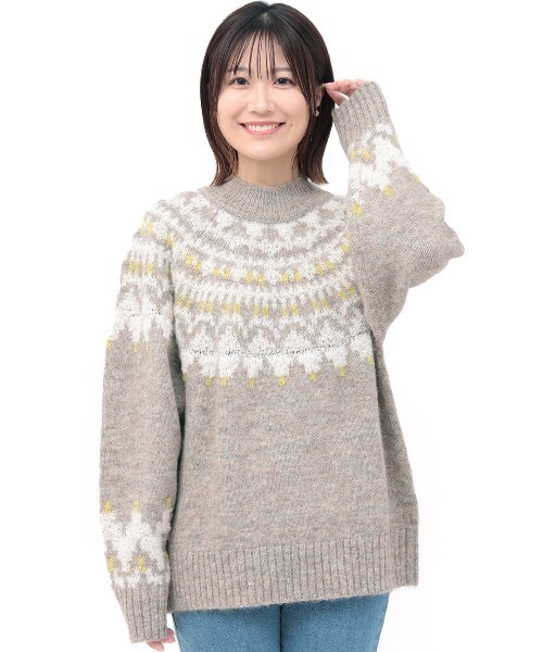 チチカカ（チチカカ）の「求心ニットプルオーバー（ニット/セーター・レディース・ベージュ/ブラック/ダークブラウン・FREE）」の9枚目の写真