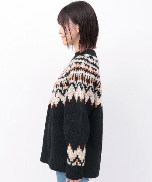 チチカカ（チチカカ）の「求心ニットプルオーバー（ニット/セーター・レディース・ベージュ/ブラック/ダークブラウン・FREE）」の10枚目の写真