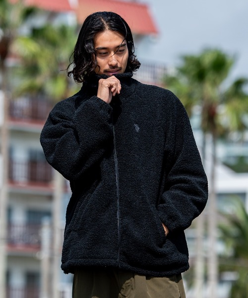 SILVER BULLET(シルバーバレット)の「『U.S. POLO ASSN/ユーエスポロアッスン』ボアスタンドJKT(テーラードジャケット・レディース・ブラック/アイボリー/ベージュ・M/L)」の7枚目の写真