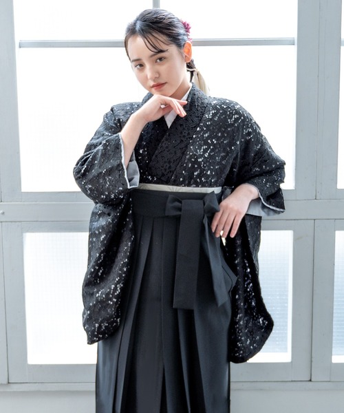 SOUBIEN] ソウビエン 袴 4点 セット (二尺袖着物/袴/長襦袢/下帯