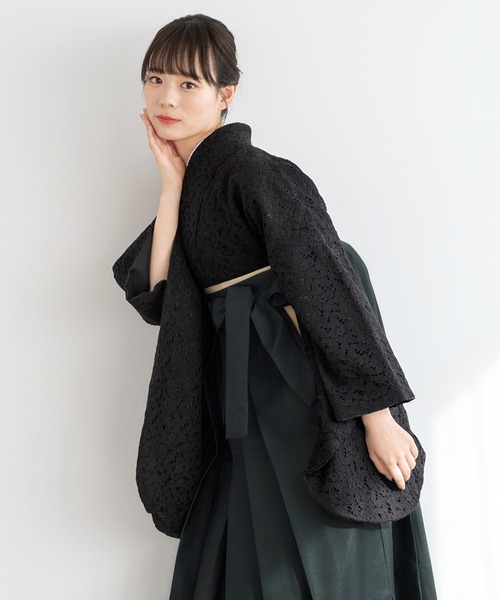 レース生地が優美なレディース袴4点セット （着物・襦袢・下帯・袴