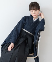 小紋　藍染　菊花　ネイビー　ドット　着物　084w d 着物（ブルー・ネイビー/青色系）ファッション通販 - ZOZOTOWN