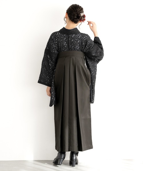 レース生地が優美なレディース袴4点セット （着物・襦袢・下帯・袴