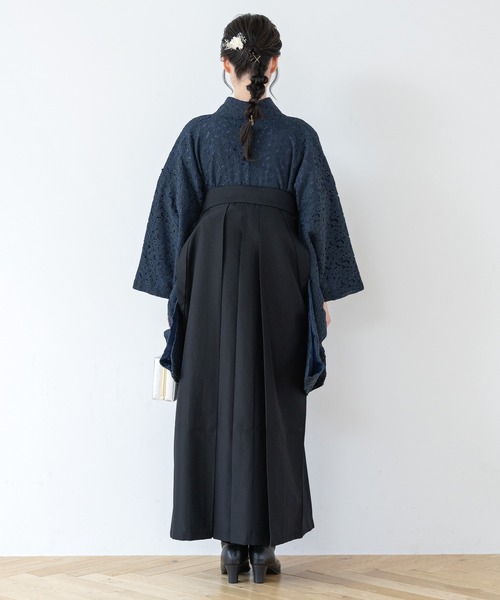 SOUBIEN（ソウビエン）の「レース生地が優美なレディース袴4点セット （着物・襦袢・下帯・袴）（着物・レディース・ネイビー系/グレー系その他/ブラック系3/ピンク系/ブラック系/ブラック系1/ブラック系2・M/S/SS/LL/L）」の13枚目の写真