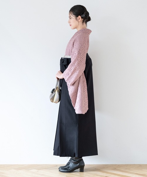 SOUBIEN（ソウビエン）の「レース生地が優美なレディース袴4点セット （着物・襦袢・下帯・袴）（着物・レディース・ネイビー系/グレー系その他/ブラック系3/ピンク系/ブラック系/ブラック系1/ブラック系2・M/S/SS/LL/L）」の19枚目の写真