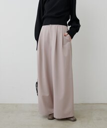 osonoゴールドバー付きタックワイドパンツ