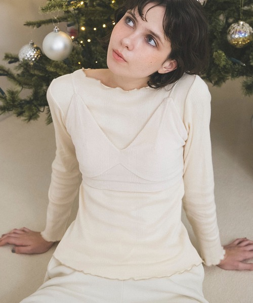 MILLER（ミラー）の「【Miller】VIS別注モデルベロアルームブラ【洗える】（キャミソール・レディース・レッド系その他/ライトグレー/オフホワイト・FREE）」の2枚目の写真