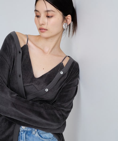 MILLER（ミラー）の「【Miller】VIS別注モデルベロアルームブラ【洗える】（キャミソール・レディース・レッド系その他/ライトグレー/オフホワイト・FREE）」の5枚目の写真