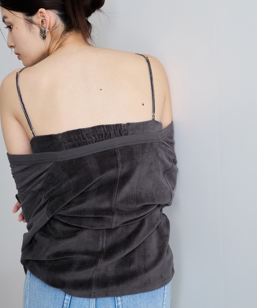 MILLER（ミラー）の「【Miller】VIS別注モデルベロアルームブラ【洗える】（キャミソール・レディース・レッド系その他/ライトグレー/オフホワイト・FREE）」の6枚目の写真