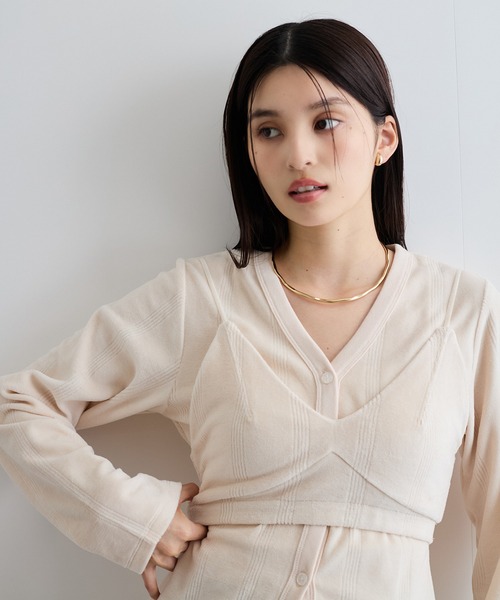 MILLER（ミラー）の「【Miller】VIS別注モデルベロアルームブラ【洗える】（キャミソール・レディース・レッド系その他/ライトグレー/オフホワイト・FREE）」の7枚目の写真