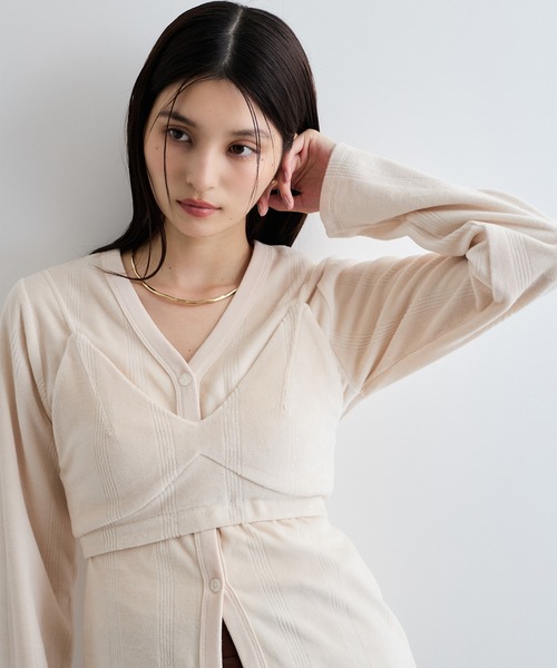 MILLER（ミラー）の「【Miller】VIS別注モデルベロアルームブラ【洗える】（キャミソール・レディース・レッド系その他/ライトグレー/オフホワイト・FREE）」の9枚目の写真