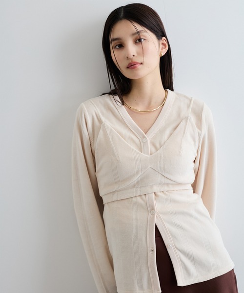 MILLER（ミラー）の「【Miller】VIS別注モデルベロアルームブラ【洗える】（キャミソール・レディース・レッド系その他/ライトグレー/オフホワイト・FREE）」の10枚目の写真