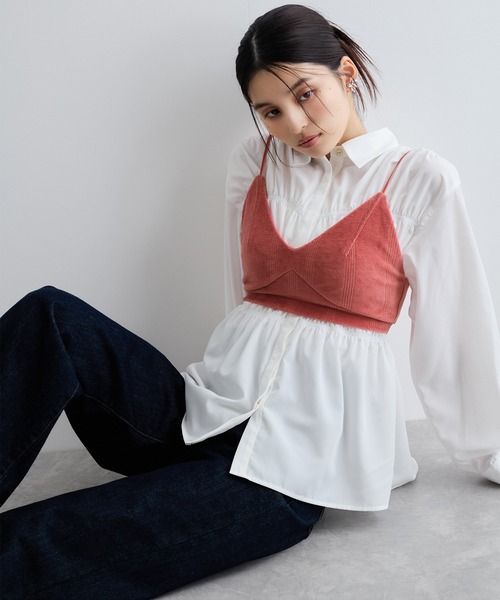 MILLER（ミラー）の「【Miller】VIS別注モデルベロアルームブラ【洗える】（キャミソール・レディース・レッド系その他/ライトグレー/オフホワイト・FREE）」の13枚目の写真