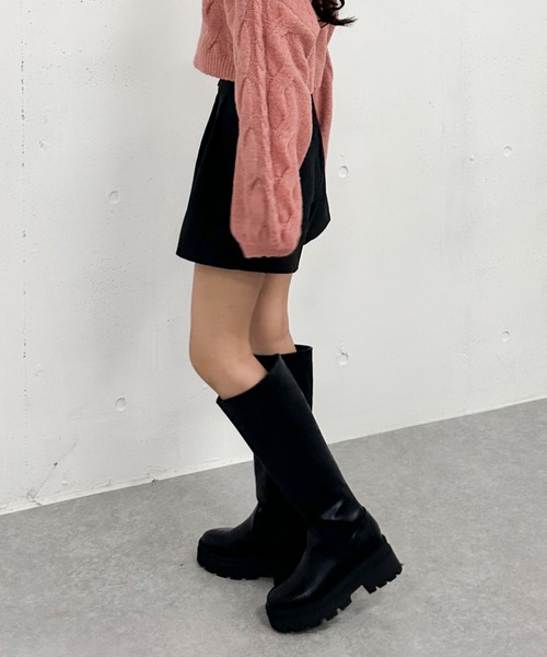 archives（アルシーヴ）の「ハイウエストタックショートパンツ（その他パンツ・レディース・ブラック/アイボリー/グレー・MEDIUM）」の15枚目の写真