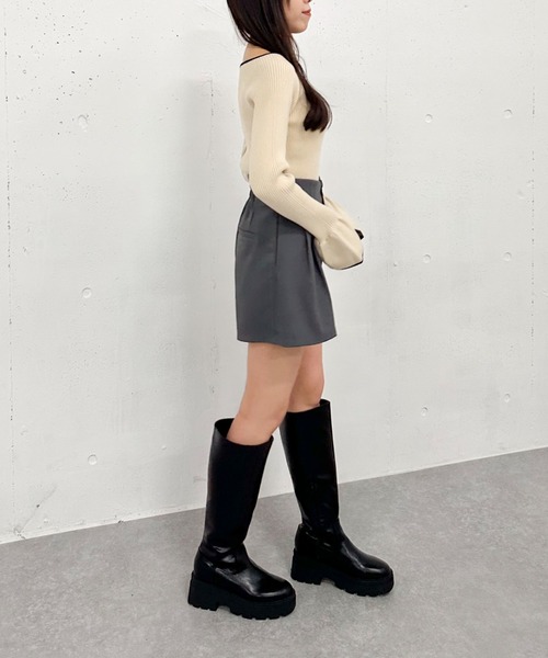 archives（アルシーヴ）の「ハイウエストタックショートパンツ（その他パンツ・レディース・ブラック/アイボリー/グレー・MEDIUM）」の10枚目の写真