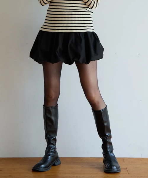 M y u(ミュー)の「バルーンスコート(スカート・レディース・ブラック・ML/SM)」の5枚目の写真