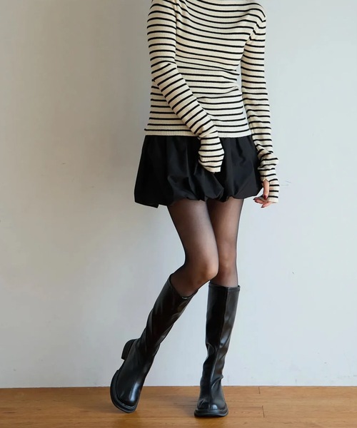 M y u(ミュー)の「バルーンスコート(スカート・レディース・ブラック・ML/SM)」の6枚目の写真