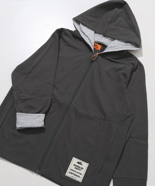 KRIFF MAYER Kid's Collection（クリフメイヤーキッズコレクション）の「UVカットさらパーカー（パーカー・キッズ・サックスブルー/グレー/グレイッシュベージュ/マスタード/チャコール/ライトグリーン・150/140/130/120/170/160）」の2枚目の写真