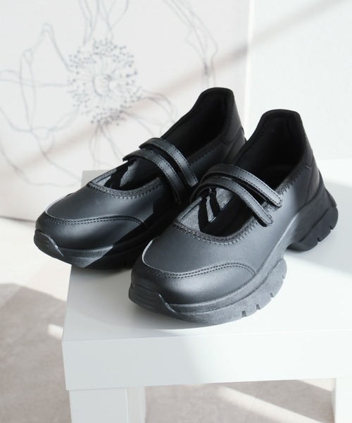 VIVIAN（ヴィヴィアン）の「厚底ダブルストラップスニーカー（ドレスシューズ・レディース・ブラック/シルバー・LL/S/M/L）」の5枚目の写真
