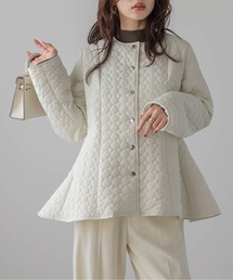 AMELY（エミリー）の「ペプラムキルティングコート（ノーカラーコート）」