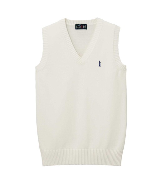 EASTBOY（イーストボーイ）の「ベスト 綿 7G ニット 通学 女子 制服 学生服 中学生 高校生 スクール（ベスト・キッズ・オフホワイト/ライトグレー/ネイビー/ベージュ/ブラック・9号/11号/13号/7号）」の3枚目の写真
