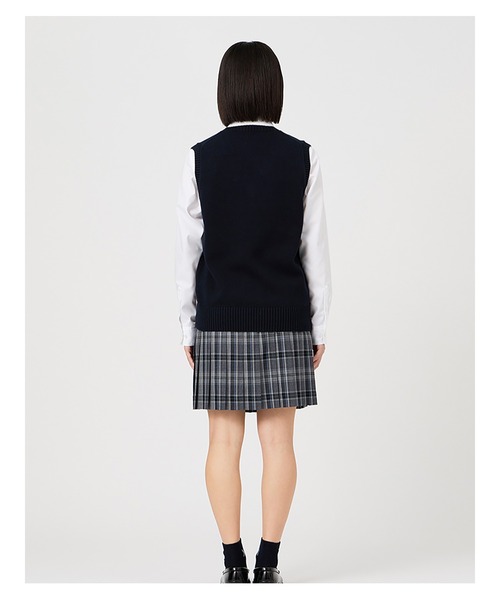 EASTBOY（イーストボーイ）の「ベスト 綿 7G ニット 通学 女子 制服 学生服 中学生 高校生 スクール（ベスト・キッズ・オフホワイト/ライトグレー/ネイビー/ベージュ/ブラック・9号/11号/13号/7号）」の12枚目の写真