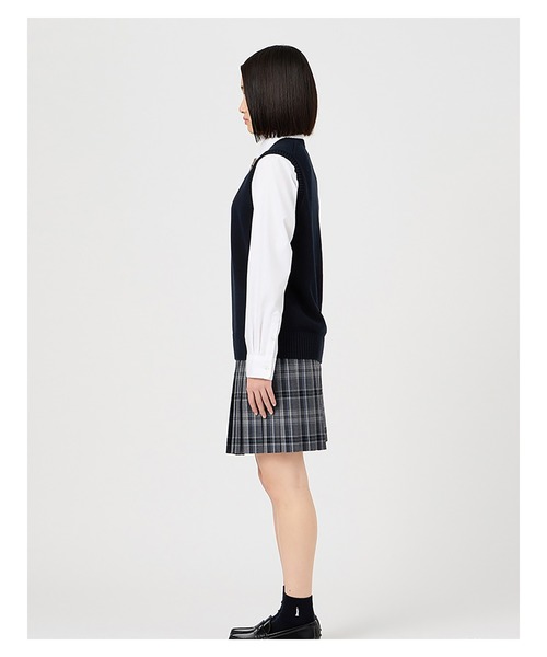 EASTBOY（イーストボーイ）の「ベスト 綿 7G ニット 通学 女子 制服 学生服 中学生 高校生 スクール（ベスト・キッズ・オフホワイト/ライトグレー/ネイビー/ベージュ/ブラック・9号/11号/13号/7号）」の11枚目の写真