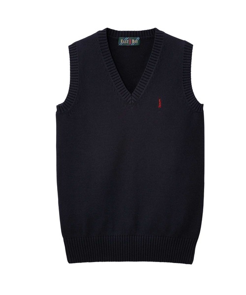 EASTBOY（イーストボーイ）の「ベスト 綿 7G ニット 通学 女子 制服 学生服 中学生 高校生 スクール（ベスト・キッズ・オフホワイト/ライトグレー/ネイビー/ベージュ/ブラック・9号/11号/13号/7号）」の6枚目の写真