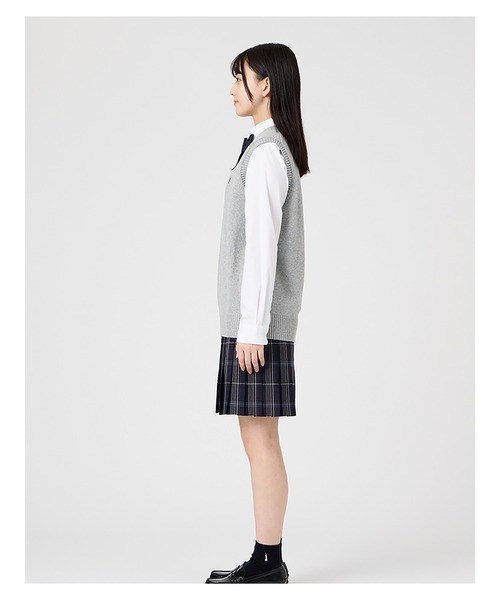EASTBOY（イーストボーイ）の「ベスト 綿 7G ニット 通学 女子 制服 学生服 中学生 高校生 スクール（ベスト・キッズ・オフホワイト/ライトグレー/ネイビー/ベージュ/ブラック・9号/11号/13号/7号）」の17枚目の写真