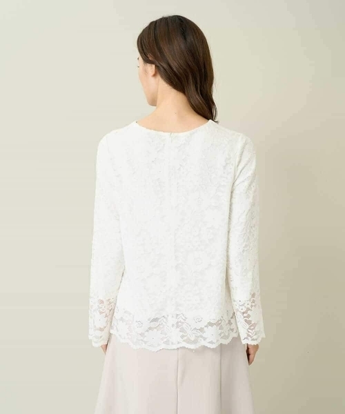 a.v.v（アーヴェヴェ）の「レーススカラップブラウス（シャツ/ブラウス・レディース・ホワイト/ネイビー・40/38/36/42/34）」の20枚目の写真