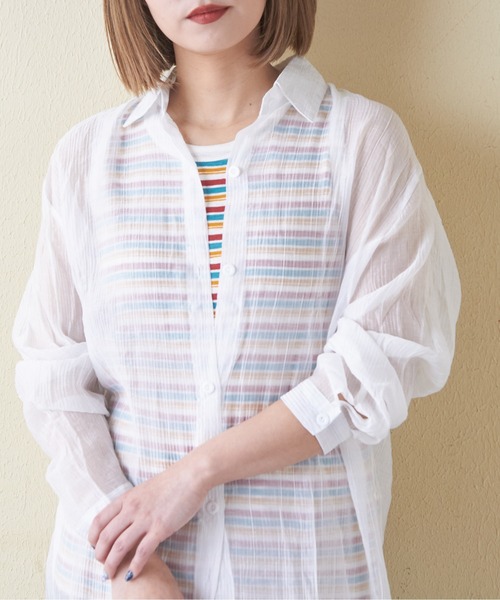 CUBE SUGAR（キューブシュガー）の「ショートスラブフライスボーダータンクトップ（タンクトップ・レディース・カーキ/ベージュ/ブラック/ネイビー系/オレンジ系その他/ブラック系その他・M）」の18枚目の写真