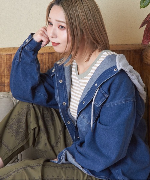 CUBE SUGAR（キューブシュガー）の「ショートスラブフライスボーダータンクトップ（タンクトップ・レディース・カーキ/ベージュ/ブラック/ネイビー系/オレンジ系その他/ブラック系その他・M）」の12枚目の写真