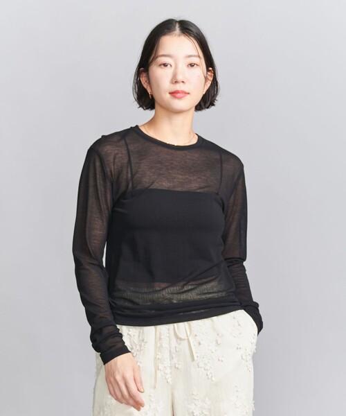 美品 ビューティーアンドユース ユナイテッドアローズ カノコシアー ロングスリーブ Tシャツ 1612-299-5384 ダークグレー レディース 古着 中古 セール】カノコシアー ロングスリーブ Tシャツ（Tシャツ