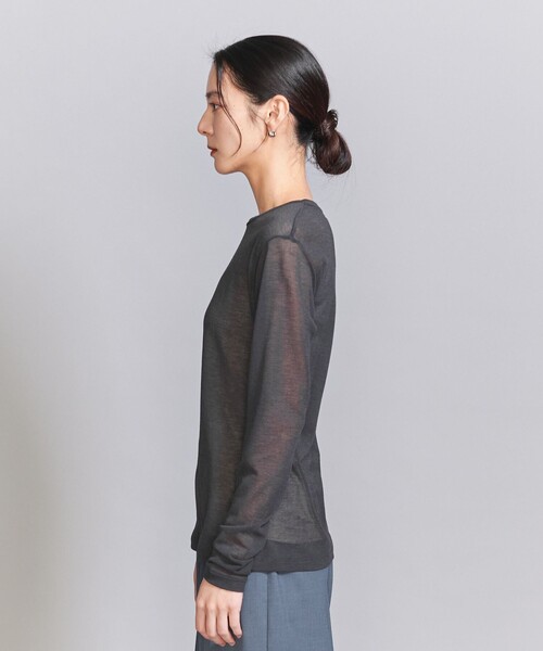 BEAUTY&YOUTH UNITED ARROWS（ビューティーアンドユースユナイテッドアローズ）の「カノコシアー ロングスリーブ Tシャツ（Tシャツ/カットソー・レディース・ダークグレー/オフホワイト/ブラック/ライトブルー・FREE）」の8枚目の写真