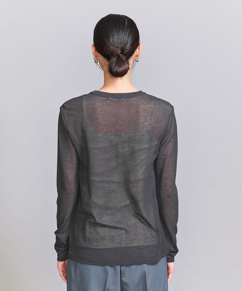 BEAUTY&YOUTH UNITED ARROWS（ビューティーアンドユースユナイテッドアローズ）の「カノコシアー ロングスリーブ Tシャツ（Tシャツ/カットソー・レディース・ダークグレー/オフホワイト/ブラック/ライトブルー・FREE）」の9枚目の写真