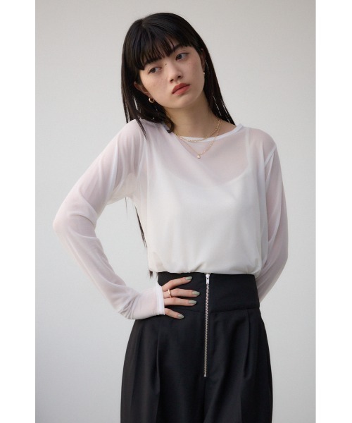 値段が激安 セール】バックスリットシアーロングトップス（Tシャツ ウェア