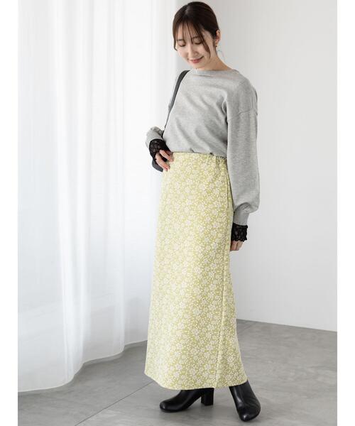 Te chichi TERRASSE(テチチテラス)の「フラワージャカードカットスカート(スカート・レディース・グリーン/ブラック/ベージュ・F)」の15枚目の写真