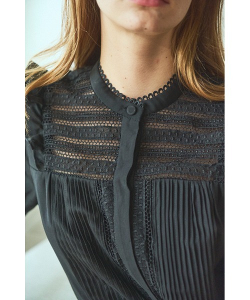 Estella.K(エステラケー)の「Alila Blouse スタンドボーダーレースBL(シャツ/ブラウス・レディース・ベージュ系/ホワイト/ブラック・FREE)」の19枚目の写真