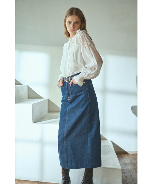 Estella.K(エステラケー)の「Alila Blouse スタンドボーダーレースBL(シャツ/ブラウス・レディース・ベージュ系/ホワイト/ブラック・FREE)」の11枚目の写真