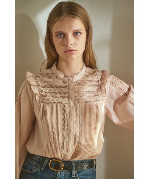 Alila Blouse スタンドボーダーレースBL（シャツ/ブラウス