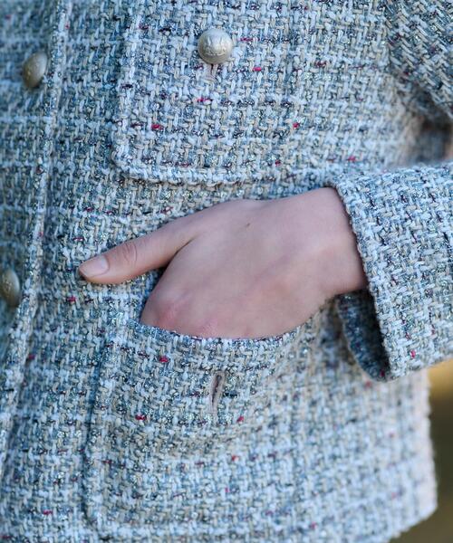 DRESSTERIOR（ドレステリア）の「【サスティナブル】サーキュリックＭＩＸツィードジャケット（ノーカラージャケット・レディース・ライトグレー系3・34/36/38）」の9枚目の写真