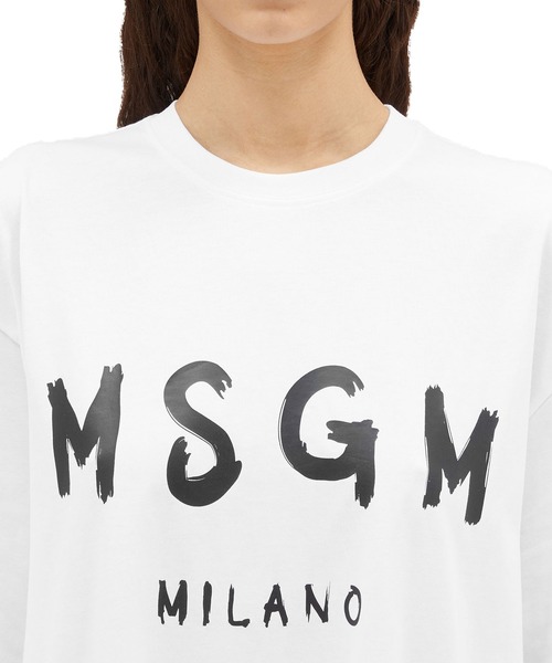 MSGM(エムエスジーエム)の「【Basic Color】MSGM ブラッシュロゴ Tシャツワンピース(ワンピース・レディース・ホワイト×ブラック/ブラック×ホワイト・M/XS/S/L)」の3枚目の写真