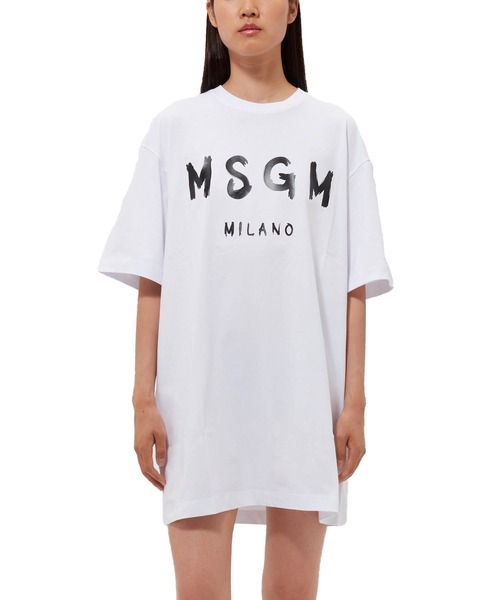 MSGM(エムエスジーエム)の「【Basic Color】MSGM ブラッシュロゴ Tシャツワンピース(ワンピース・レディース・ホワイト×ブラック/ブラック×ホワイト・M/XS/S/L)」の5枚目の写真