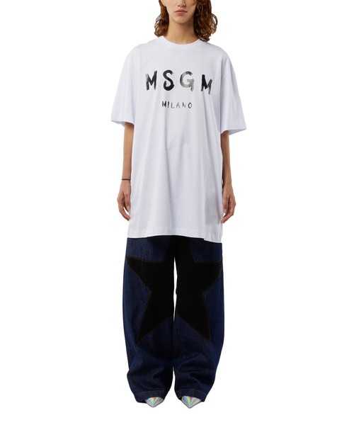 MSGM(エムエスジーエム)の「【Basic Color】MSGM ブラッシュロゴ Tシャツワンピース(ワンピース・レディース・ホワイト×ブラック/ブラック×ホワイト・M/XS/S/L)」の8枚目の写真