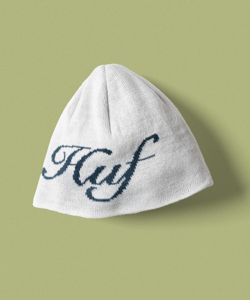HUF（ハフ）の「THE CROWN BEANIE / HUF ハフ シングルビーニー ニットキャップ（ニットキャップ/ビーニー・メンズ・ブラック/ナチュラル/パープル・O/S）」の2枚目の写真